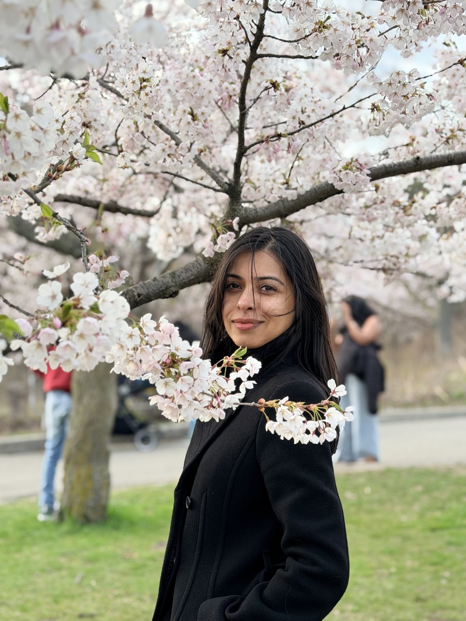 Astha among spring blossoms
